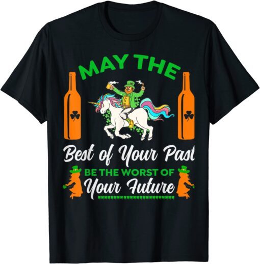 St Patrick's Day Leprechaun Riding On A Unicorn Tee Shirt