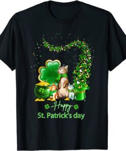 St Patricks Day Truck Cat Family Shamrock Tee Shirt