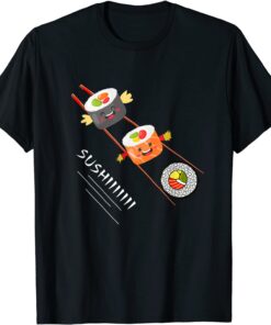 Sushi Sliding On Chopsticks Kawaii Anime Japanese food Tee Shirt