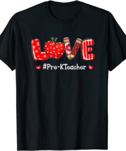 Tie Dye Leopard Love Pre-K Teacher Valentines Day Matching Tee Shirt