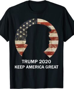 Trump 2020 Keep America Great USA Flag Tee Shirt