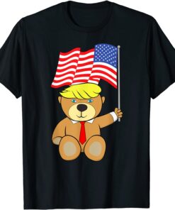 Trump Bear USA Flag Patriot President GOP 2024 T-Shirt