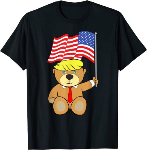 Trump Bear USA Flag Patriot President GOP 2024 T-Shirt