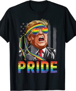 Trump LGBT Gay Pride Flag Sunglasses Lesbian Bisexual Trans Tee Shirt