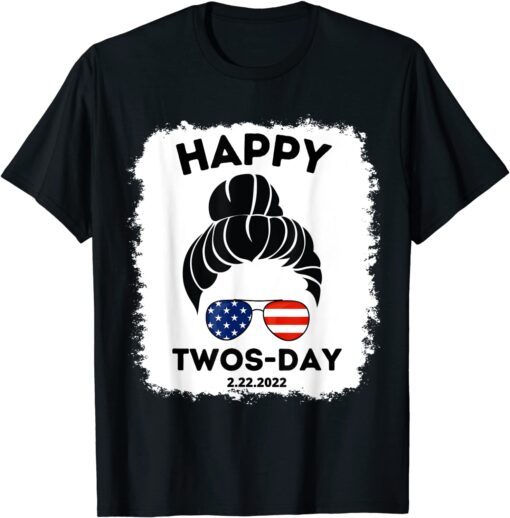 Twosday Tuesday February 22nd 2022 Funny 2-22-22 Usa Flag Tee Shirt