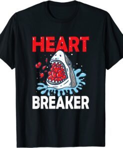 Valentines Day Shark Heart Breaker Tee Shirt