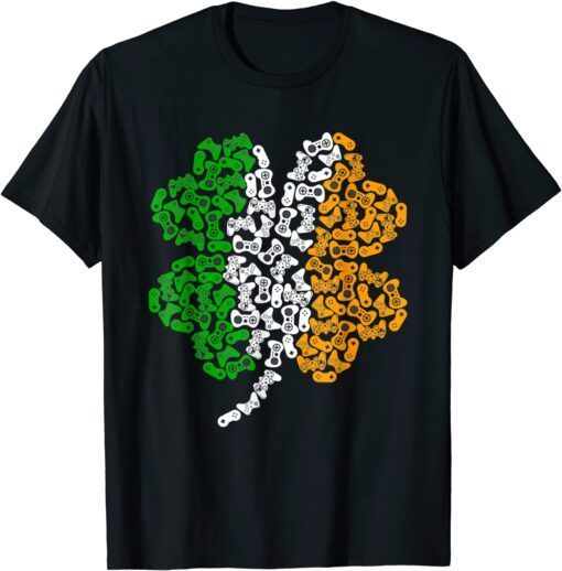 Video Game Controller Shamrock Gamer St Patricks Tee Shirt