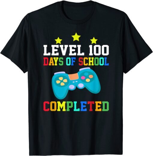 Video Gamer Student 100th Day Teacher 100 Days of School Tee Shirt