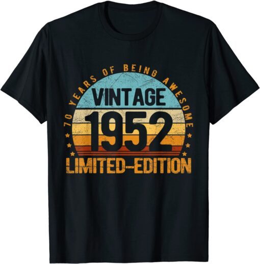 Vintage 1952 Limited Edition 70 Year Old 70th Birthday T-Shirt