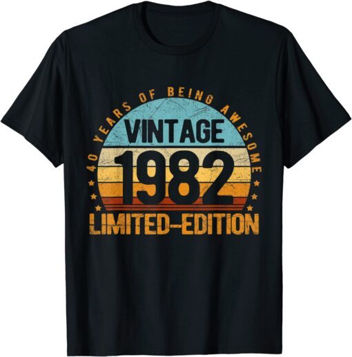 Vintage 1982 Limited Edition 40 Year Old 40th Birthday T-Shirt