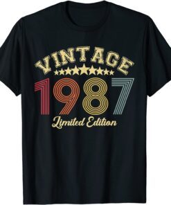 Vintage 1987 Limited Edition 35 Years Of Being Awesome Tee Shirt