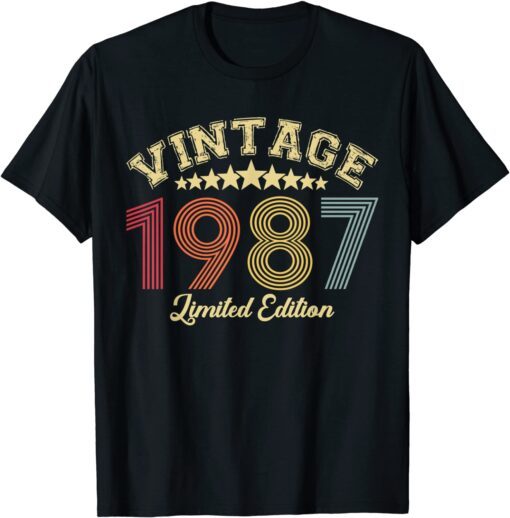 Vintage 1987 Limited Edition 35 Years Of Being Awesome Tee Shirt