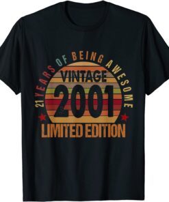 Vintage 2001 Limited Edition 21 Year Old 21st Birthday Tee Shirt