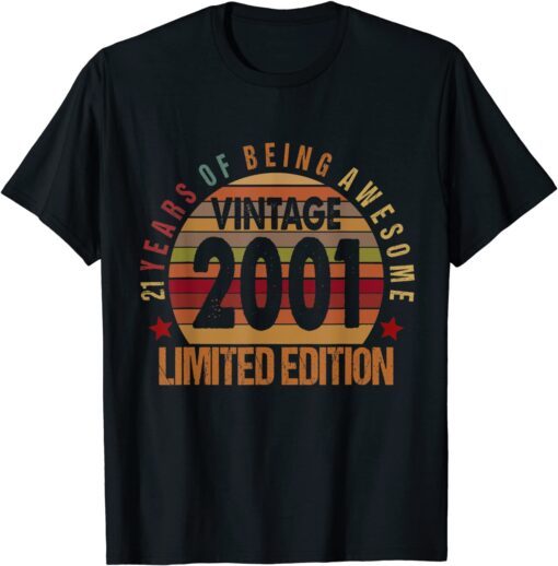 Vintage 2001 Limited Edition 21 Year Old 21st Birthday Tee Shirt