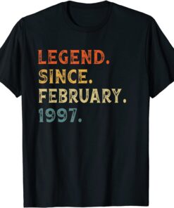 Vintage Legend Since February 1997 25th Birthday Tee Shirt