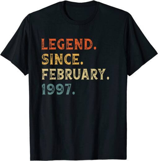 Vintage Legend Since February 1997 25th Birthday Tee Shirt