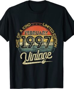 Vintage Retro February 1997 25th Birthday 25 Years Old T-Shirt