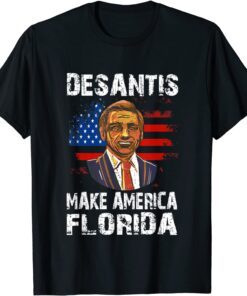 Vintage Trump DeSantis 2024 Election, Make America Florida Us Flag Tee Shirt