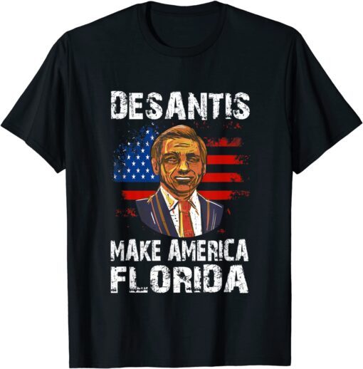 Vintage Trump DeSantis 2024 Election, Make America Florida Us Flag Tee Shirt