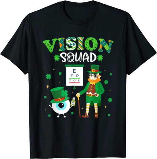 Vision Squad Leprechaun Optometrist St Patrick's Day Tee Shirt