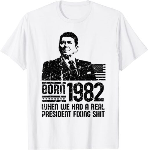 40 Year Old Born In 1982 Reagan Anti Biden Tee Shirt