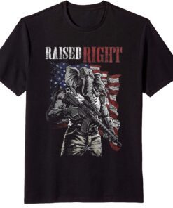 raised right Usa Flag Tee Shirt