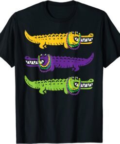 Aligator Crocodiles Louisiana Mardi Gras T-Shirt