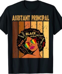 Assistant Principal Afro African Women Black History Month Tee Shirt