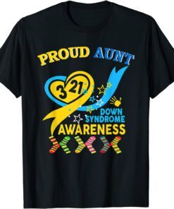 Aunt T21 World Down Syndrome Awareness Day Ribbon Tee Shirt