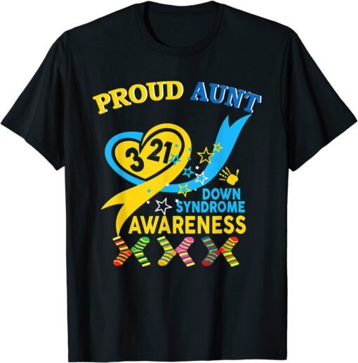 Aunt T21 World Down Syndrome Awareness Day Ribbon Tee Shirt