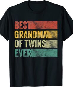 Best Grandma of Twins Pregnancy Announcement Vintage T-Shirt