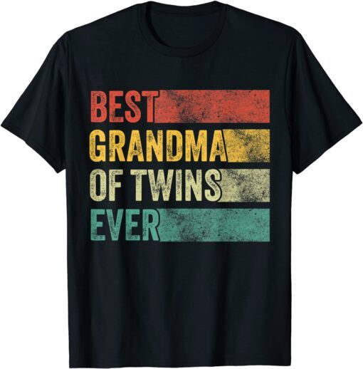 Best Grandma of Twins Pregnancy Announcement Vintage T-Shirt