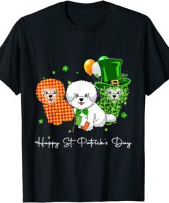 Bichon Frise St Patricks Day Shamrock Dog Tee Shirt