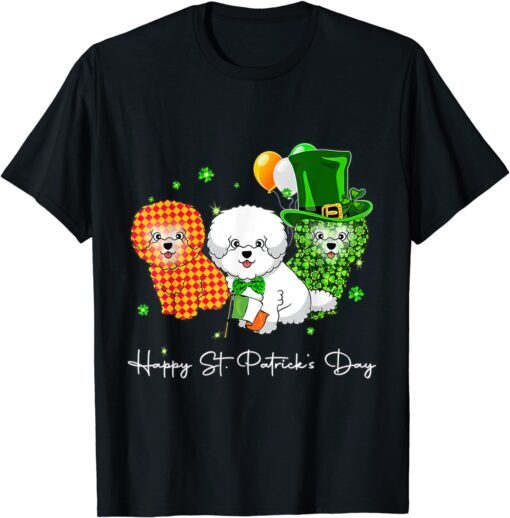 Bichon Frise St Patricks Day Shamrock Dog Tee Shirt