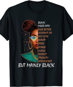 Black Afro Woman Melanin Girl Black History Month Motivation Tee Shirt