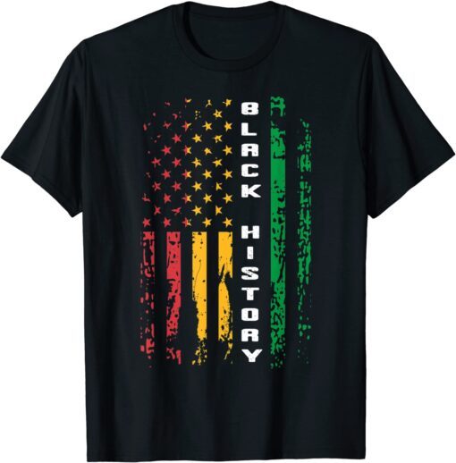 Black History African American Flag Africa Black Pride Tee Shirt