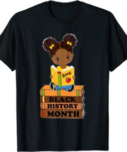 Black History Month Girl Reading Book African Pride Melanin Tee Shirt