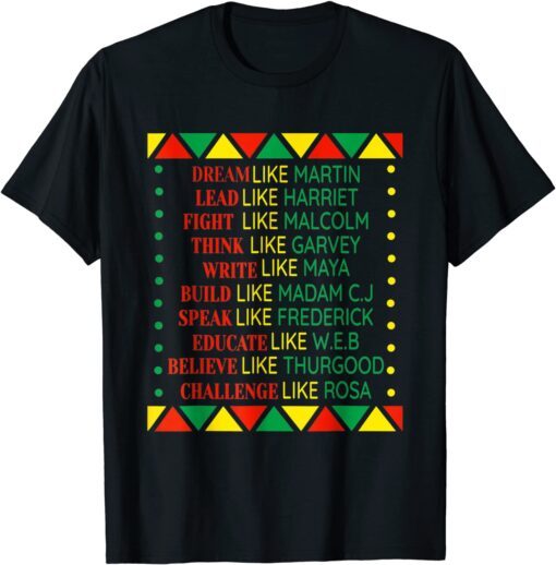 Black History Month Pride African American Tee Shirt