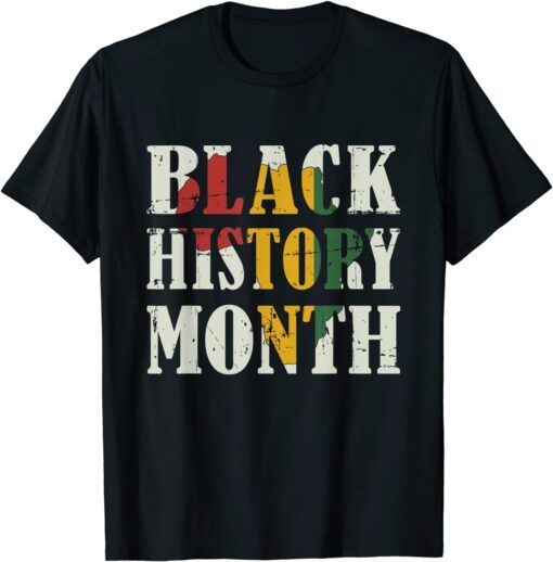 Black History Month With African Map Flag For Afro Freedom T-Shirt