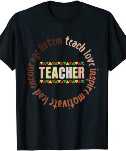 Black History Month pajama Afro African Melanin Teacher Tee Shirt