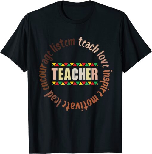 Black History Month pajama Afro African Melanin Teacher Tee Shirt