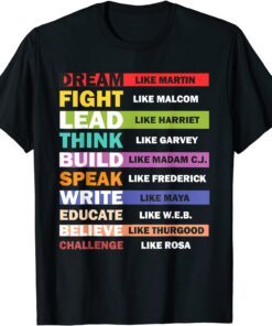 Black Lives Matters Black Leaders Black History Month Tee Shirt