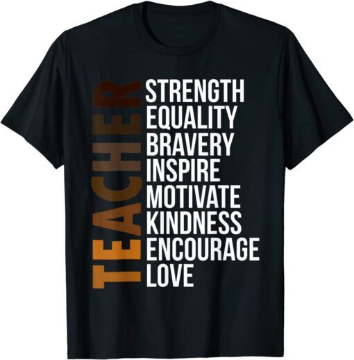 Black Woman Teacher Afro Retro Black History Month Tee Shirt