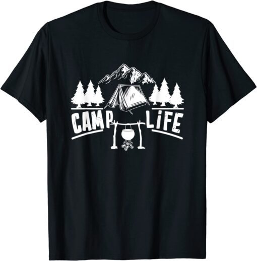 Camp Life Cool Camper Camp Camping Tee Shirt