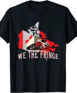 Freedom Convoy 2022 Canadian Trucker US Flag Maple Leaf T-Shirt