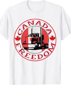 Canada Flag Freedom Convoy 2022 Canadian Trucker Maple Leaf Tee Shirt