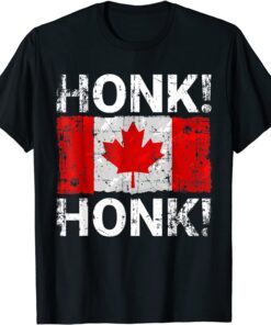 Canada Freedom Convoy 2022 Truckers Honk! Honk! Distressed Tee Shirt