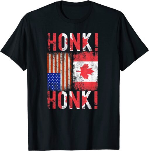 Canadian Trucker Canada Freedom Convoy Honk Honk Tee Shirt