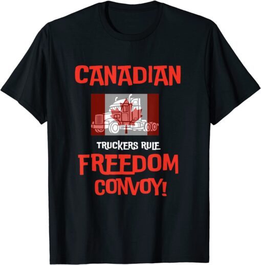 Canadian Trucker Freedom Convoy Flag Vintage Tee Shirt