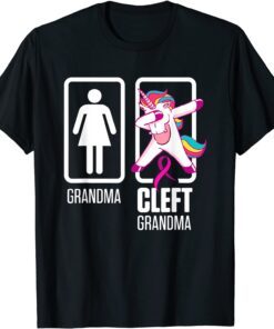 Cleft Palate Lip Grandma Unicorn Strong Awareness Tee Shirt